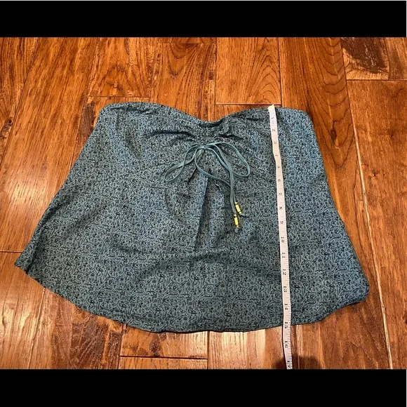 Anthro Maeve Teal Hieroglyphics Tube Top, 8 - Picture 13 of 13